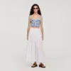 Crop-Top aus Leinen mit Gingham-Muster