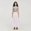 Crop-Top aus Leinen mit Gingham-Muster