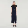Crop-Top aus Paisley-Jacquard