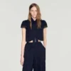 Crop-Top aus Paisley-Jacquard