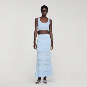 Crop-Top aus Pointelle-Strick