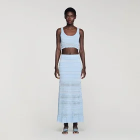 Crop-Top aus Pointelle-Strick