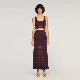 Crop-Top aus Pointelle-Strick