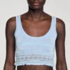 Crop-Top aus Pointelle-Strick