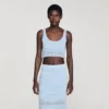 Crop-Top aus Pointelle-Strick