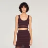 Crop-Top aus Pointelle-Strick