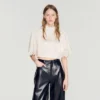 Crop-Top aus Satin im Cape-Look