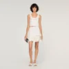 Crop-Top aus Strick mit Blumenmuster