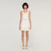 Crop-Top aus Strick mit Blumenmuster