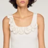 Crop-Top aus Strick mit Blumenmuster