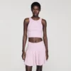 Crop-Top aus Strick mit Strasssteinen