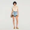 Crop-Top mit Blumen-Guipure-Muster