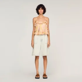 Crop-Top mit Blumenprint