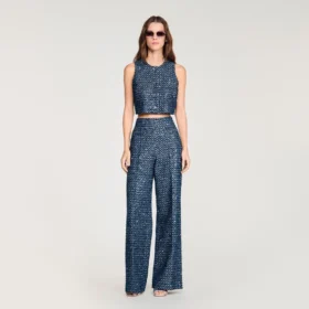 Crop-Top mit Pailletten
