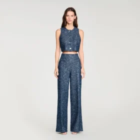 Crop-Top mit Pailletten