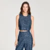 Crop-Top mit Pailletten