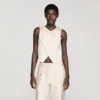 Crop-Top mit Satin-Schleife