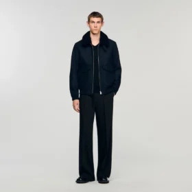 Fliegerjacke aus Wolle mit Lammfellkragen