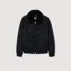 Fliegerjacke aus Wolle mit Lammfellkragen