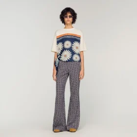 Fliessende Hose mit Blumenmuster