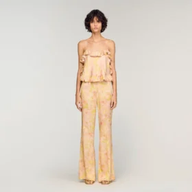 Fliessende Hose mit Blumenmuster