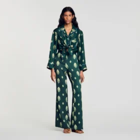 Fliessende Hose mit Paisley-Print