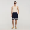 Fliessende Shorts mit Kontrastmuster
