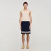 Fliessende Shorts mit Kontrastmuster