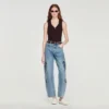 Gerippter Strick-Polo-Body