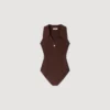 Gerippter Strick-Polo-Body