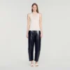 Geripptes Tanktop mit Spitze