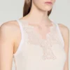 Geripptes Tanktop mit Spitze