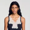 Geripptes Tanktop mit Spitze