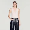 Geripptes Tanktop mit Spitze