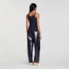 Geripptes Tanktop mit Spitze