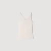 Geripptes Tanktop mit Spitze