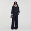 Gestreifte Hose mit weitem Bein