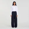 Gestreifte Hose mit weitem Bein