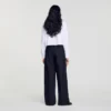 Gestreifte Hose mit weitem Bein