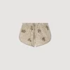 Gestreifte Shorts mit Blumenstickerei