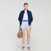 Gestreifte Shorts mit Jeans-Details