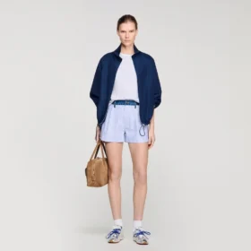 Gestreifte Shorts mit Jeans-Details