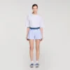 Gestreifte Shorts mit Jeans-Details