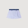 Gestreifte Shorts mit Jeans-Details