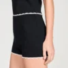 Gestreifte Shorts mit Perlenstickerei