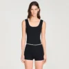 Gestreifte Shorts mit Perlenstickerei