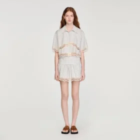 Gestreifter Baumwoll-Skort