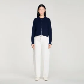 Gestreifter Cardigan aus Wolle und Kaschmir