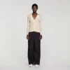 Gestreifter, gerippter Cardigan