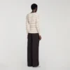 Gestreifter, gerippter Cardigan